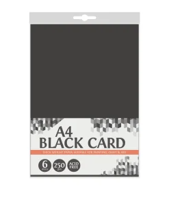 A4 Black Card 250gsm 6 Sheets