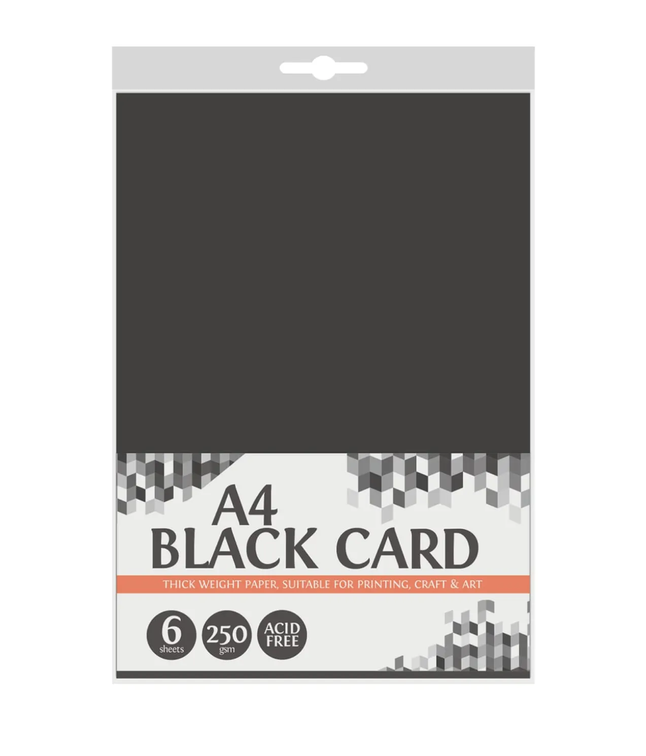 A4 Black Card 250gsm 6 Sheets