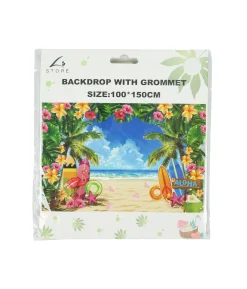 Aloha Summer Beach Backdrop with Grommet 100x150cm