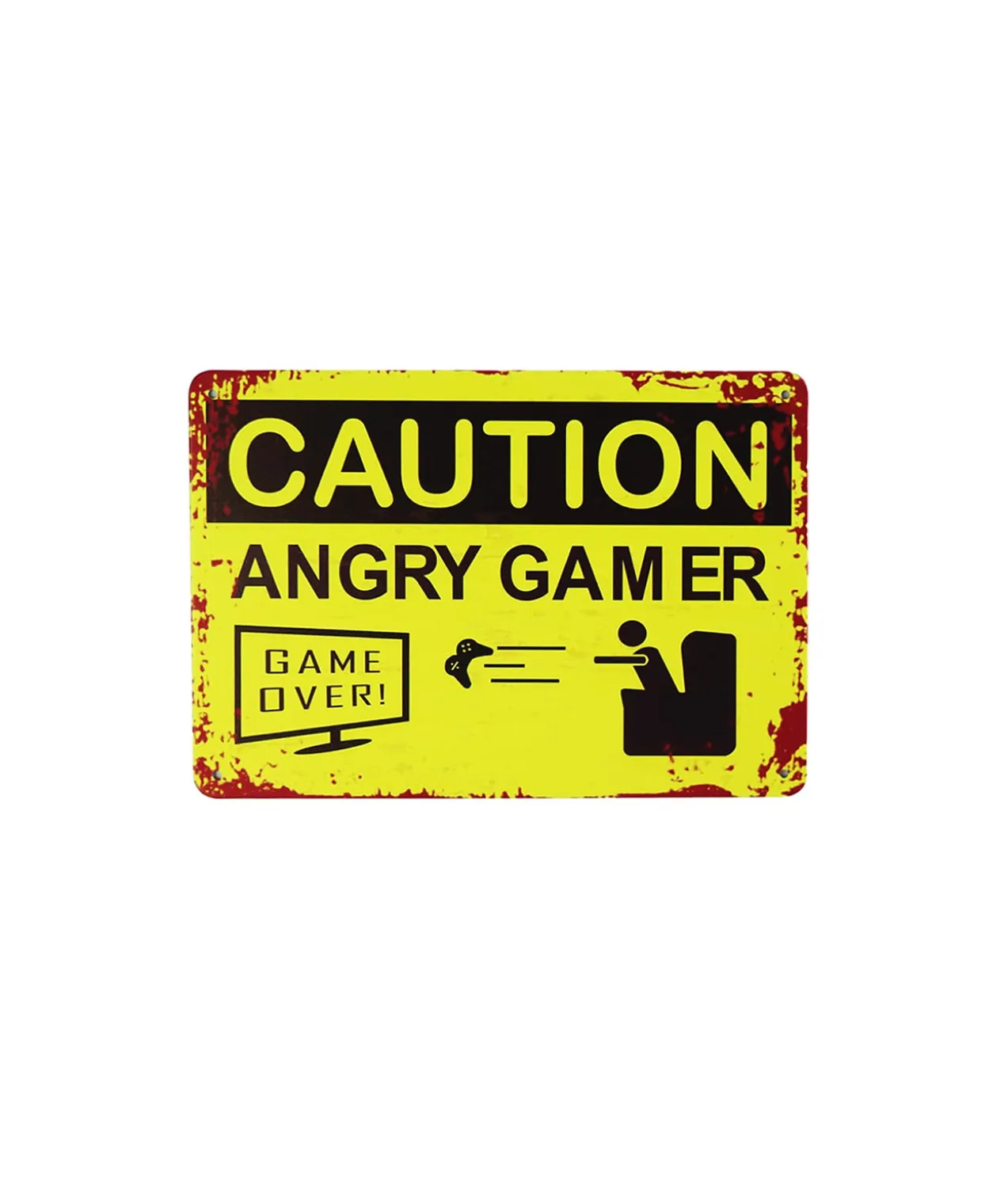 Angry Gamer Humorous Metal Sign 15x20cm 1pc
