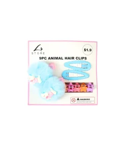 Animal Hair Clip Set 9pc