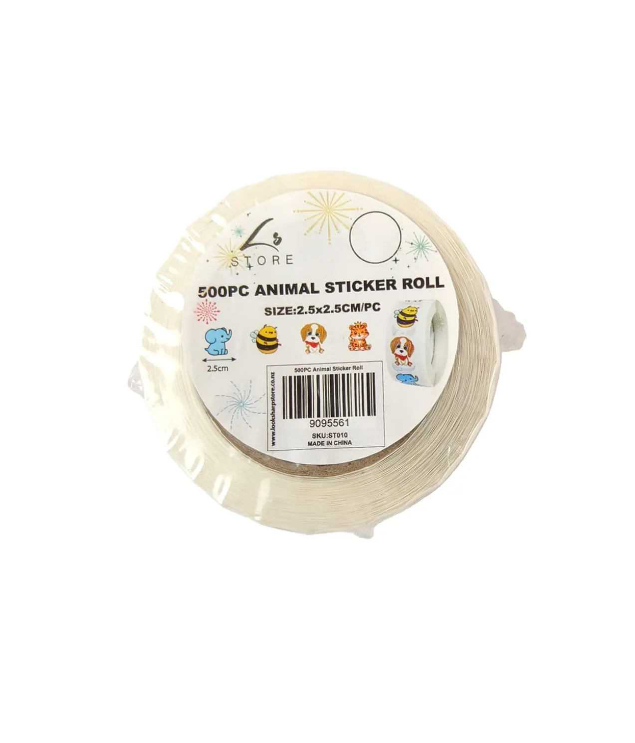 Animal Sticker Roll 2.5×2.5cm 500pc