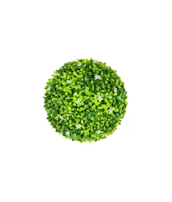 Artificial Grass Ball With Flowers 28cm