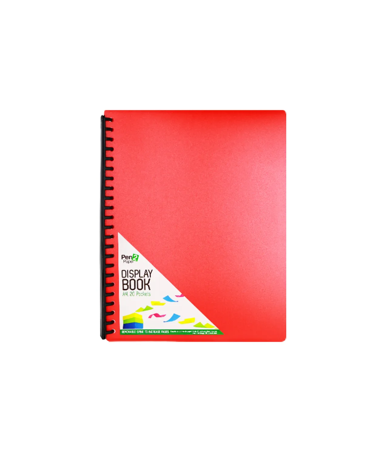 A4 Spiral Display Book 20 Pockets Assorted