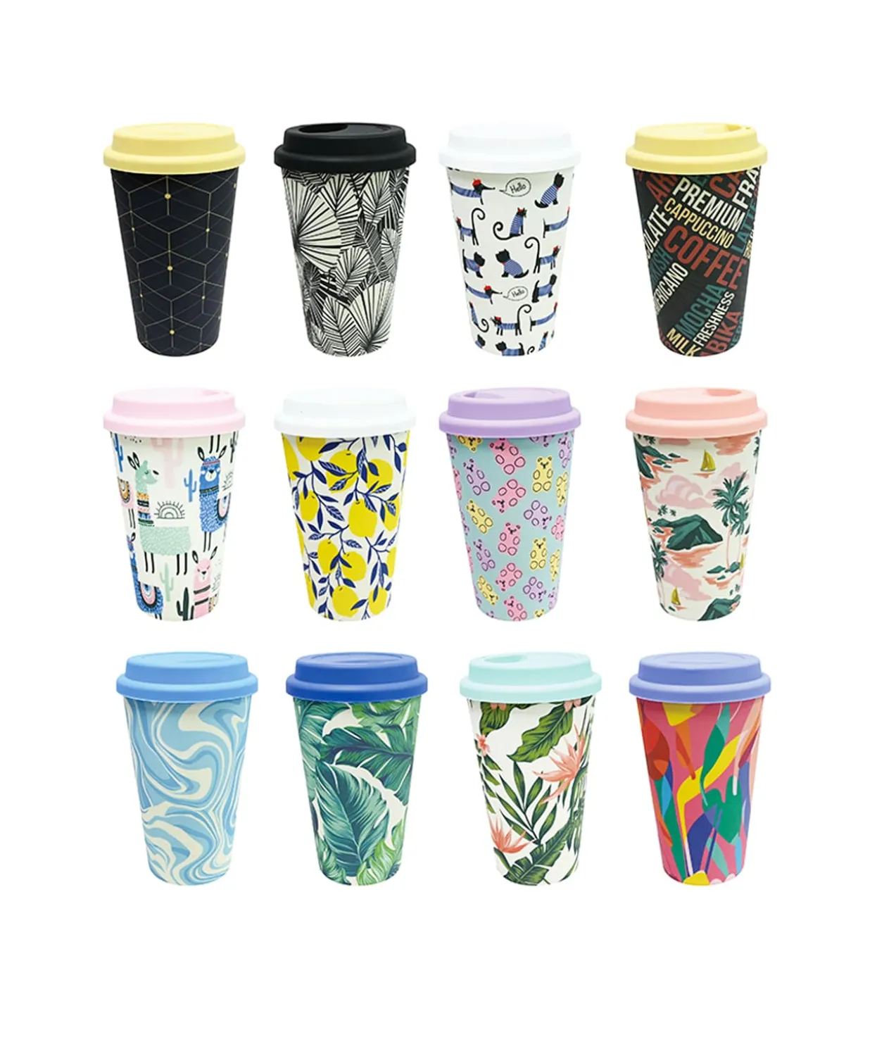 Bamboo Fiber Travel Mug Assorted 400ml
