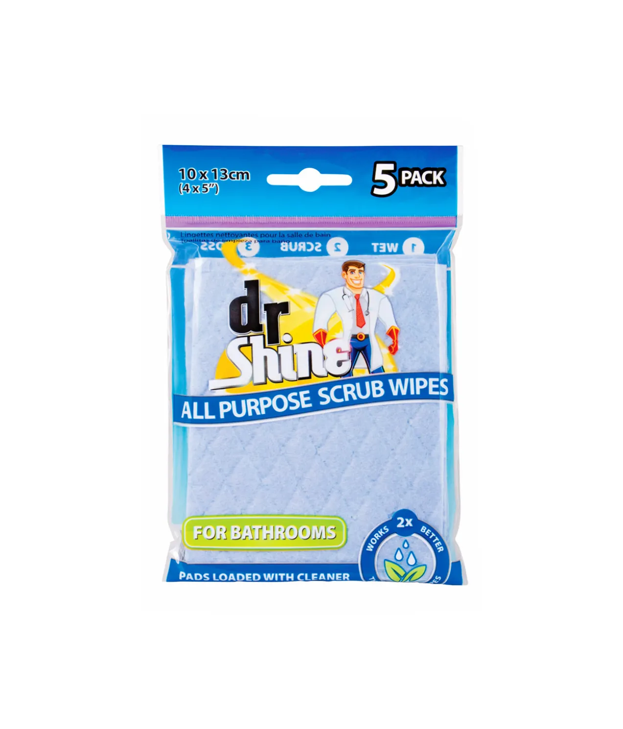 Bathroom Scrub Wipes 5pk