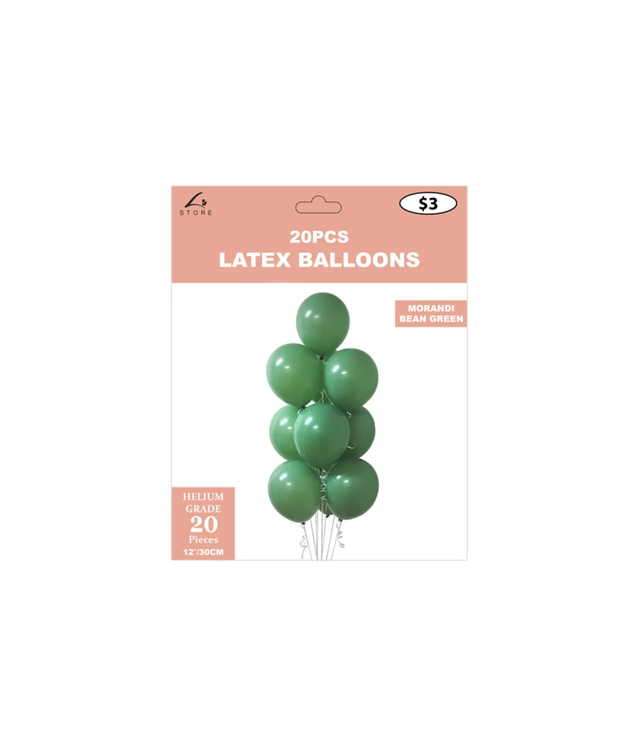 Bean Green Morandi Latex Balloons 12inch 20pk