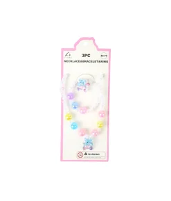 Bear Necklace & Bracelet & Ring Set