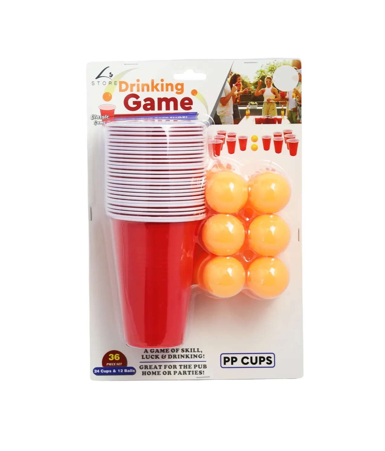 Beer Pong Set 24 Cups and 12 Balls