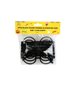 Big Black Round Framed Glasses 6pc