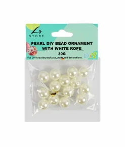 Big White Pearl DIY Bead Ornament With White Rope 30g