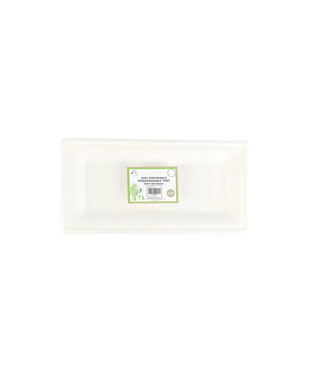 Biodegradable Tray 260x130x20mm 25pc
