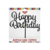 Black Acrylic Happy Birthday Topper