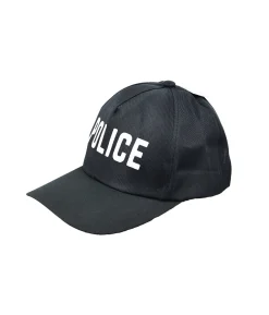 Black Adult Police Cap