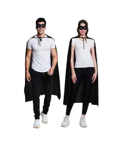 Black Adults Cape & Mask Set