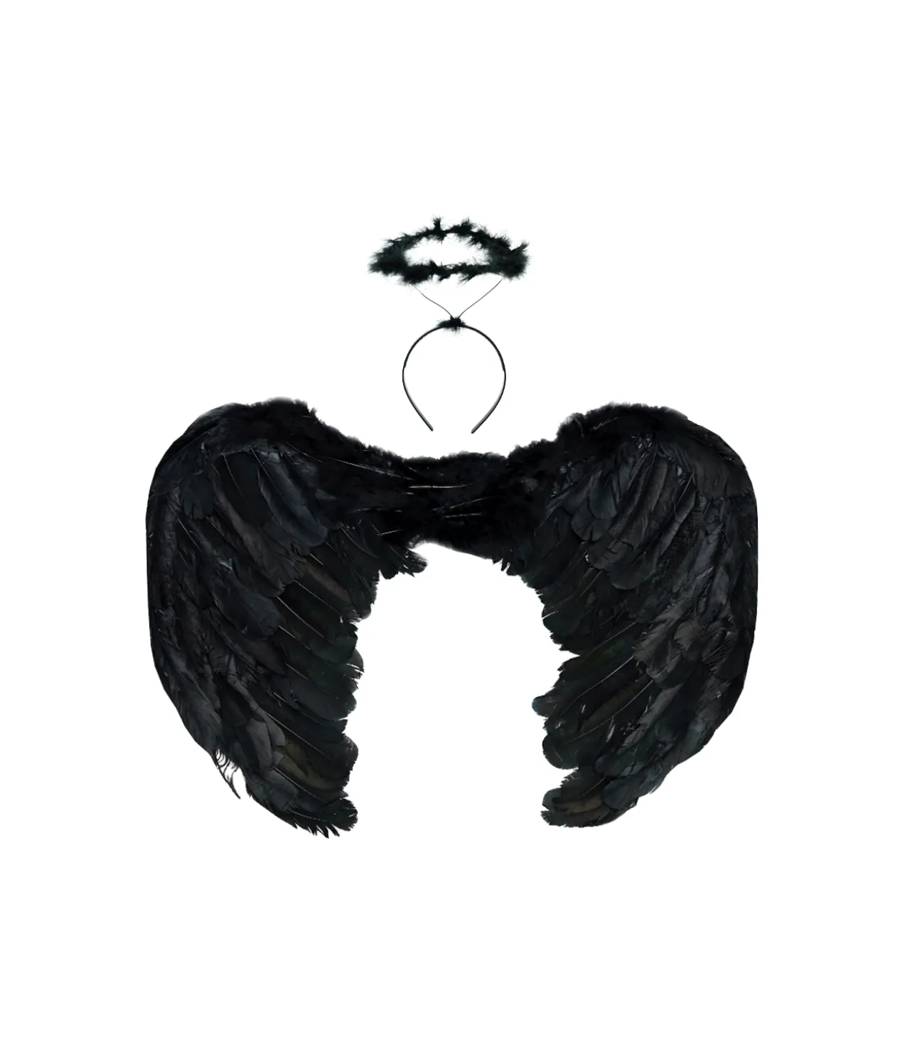 Black Angel Wings & Headband 80cm