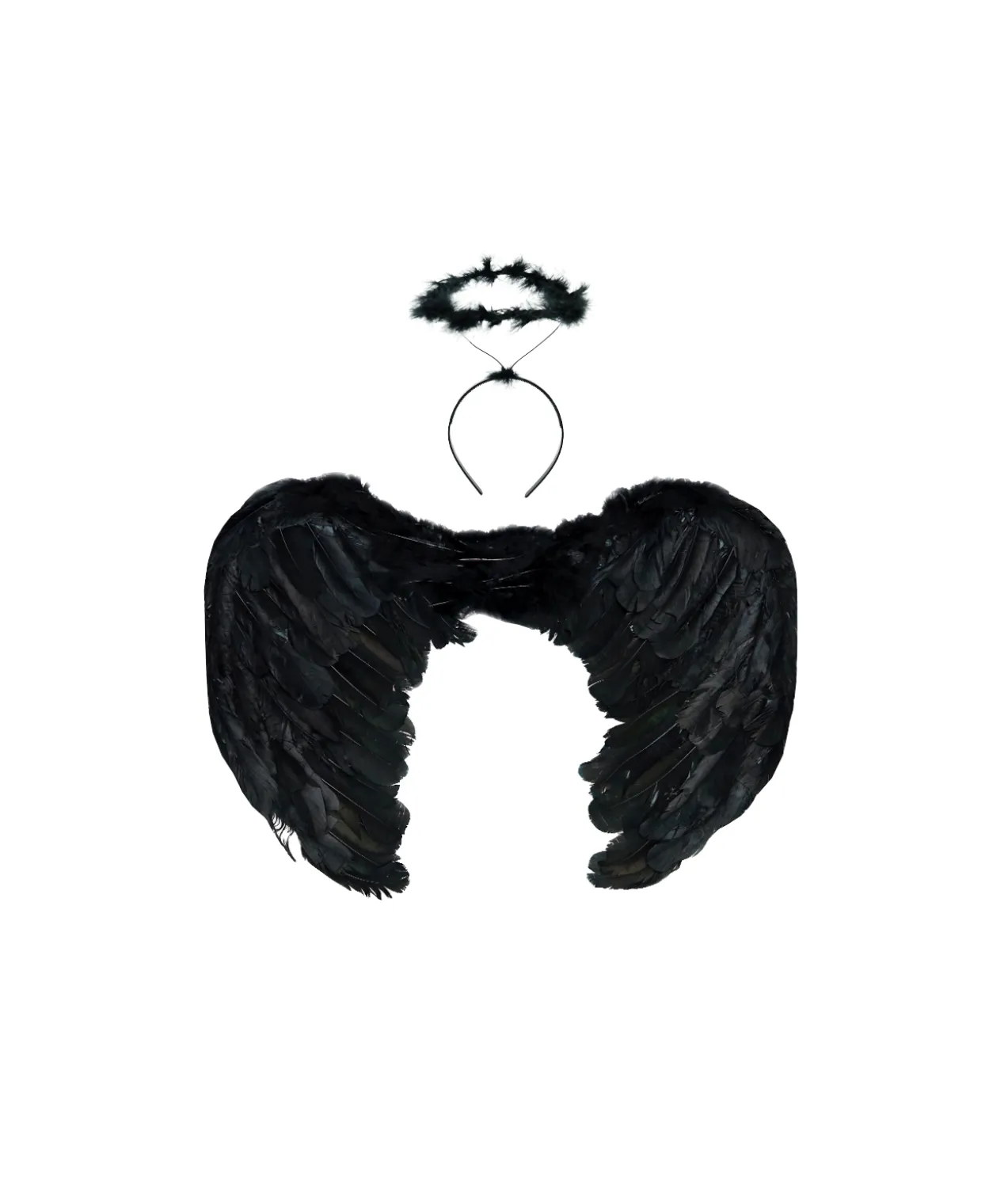 Black Angel Wings & Headband 55cm