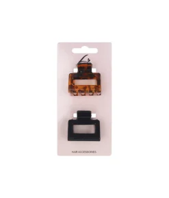 Black & Brown Claw Clip Set 2pc