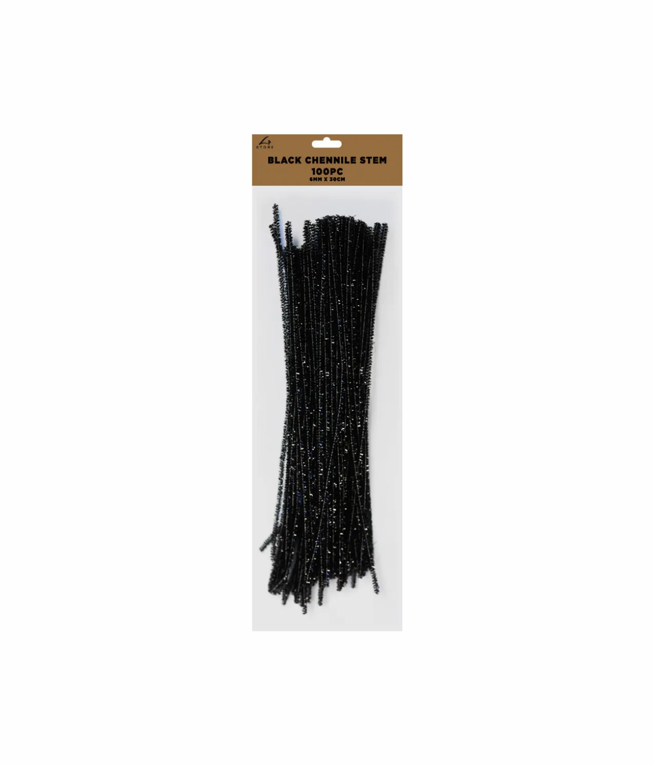 Black Chenille Stems 30cm