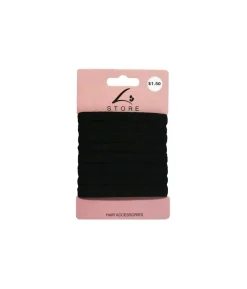 Black Elastic Hair Set 8pc