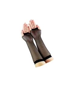 Black Fishnet Gloves Long