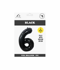 Black Foil Number Balloon 6