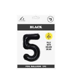 Black Foil Number Balloon 5