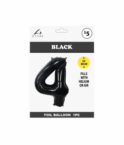 Black Foil Number Balloon 4