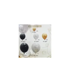 Black & Gold Balloon Garland Kit 111pc