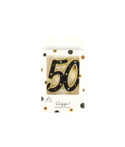 50 Black Gold Double-digit Candle 6.3cm