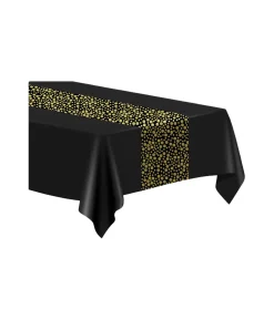 Black & Gold Tablecover 137x274cm