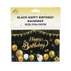 Black Happy Birthday Backdrop 100x150cm