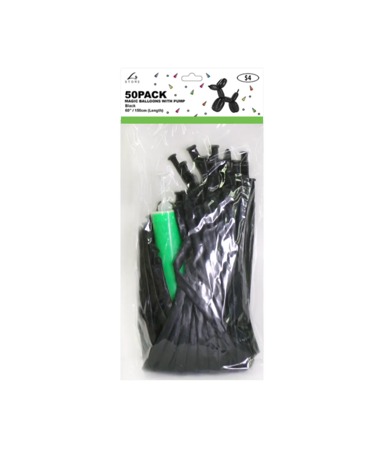 Black Magic Balloons With Pump 50pcs