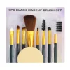 Black Makeup Brush Set 9pc