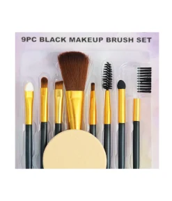 Black Makeup Brush Set 9pc