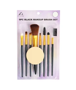 Black Makeup Brush Set 9pc