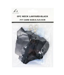 Black Neck Lanyard 6pc 6.5 x 9.5cm