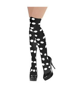 Black Party Stocking with White Polka Dots