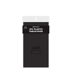Black Plastic Tablecover 3pk