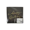 Black Printed Happy Birthday Napkin 33x33cm