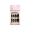 Black Round Press On Nails 24pc