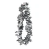 Black & Silver Metallic Flower Lei