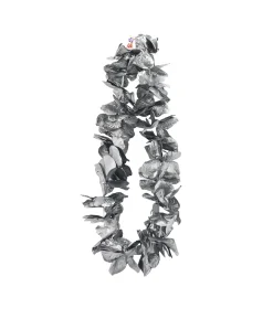Black & Silver Metallic Flower Lei