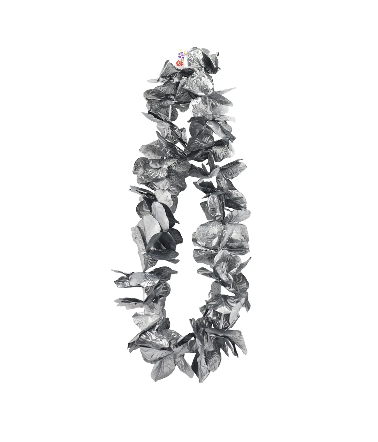 Black & Silver Metallic Flower Lei