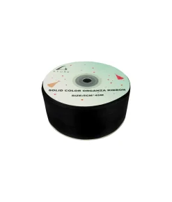 Black Solid Colour Organza Ribbon 5cm