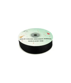 Black Solid Colour Organza Ribbon 2.5cm