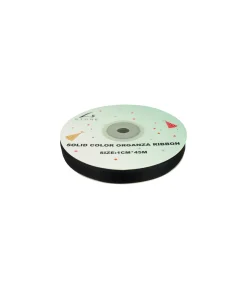 Black Solid Colour Organza Ribbon 1cm