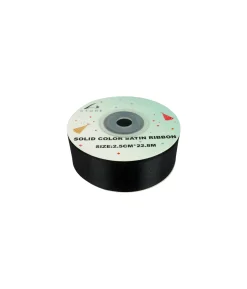 Black Solid Colour Satin Ribbon 2.5cm