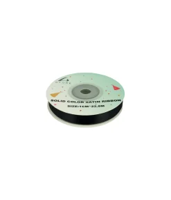Black Solid Colour Satin Ribbon 1cm