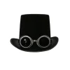 Black Steampunk Top Hat with Goggles